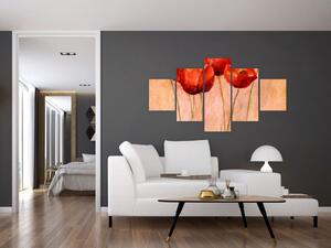 Obraz - Czerwone tulipany (125x70 cm)