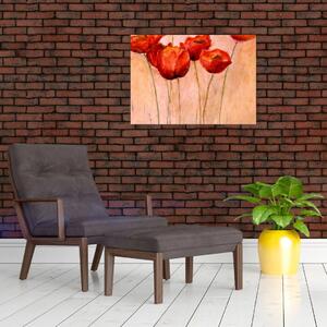 Obraz - Czerwone tulipany (70x50 cm)