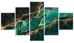 Obraz - Marmurki olejno-złote (125x70 cm)