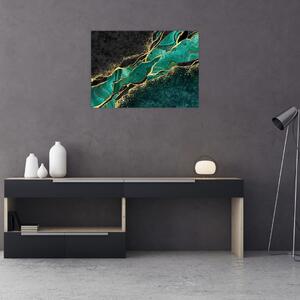 Obraz - Marmurki olejno-złote (70x50 cm)