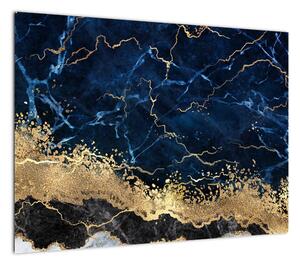 Obraz - Ciemnoniebieski marmur (70x50 cm)