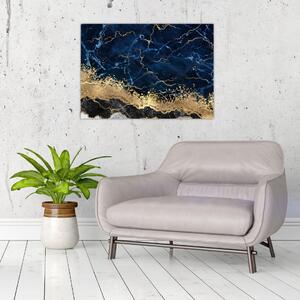 Obraz - Ciemnoniebieski marmur (70x50 cm)