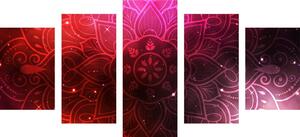5-częściowy obraz Mandala z galaktycznym tłem