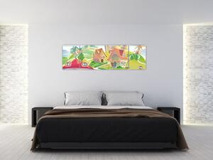 Obraz - Kolorowe miasteczko (170x50 cm)