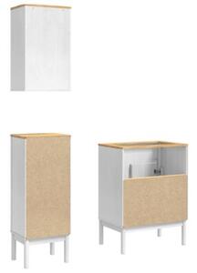 Nowoczesny zestaw mebli łazienkowych floro z litego drewna sosnowego, biały, minimalistyczny design