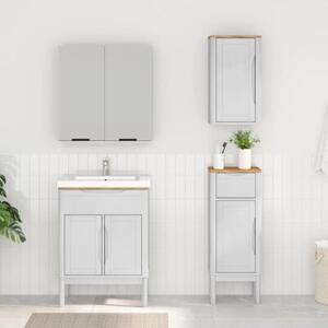 Nowoczesny zestaw mebli łazienkowych floro z litego drewna sosnowego, biały, minimalistyczny design