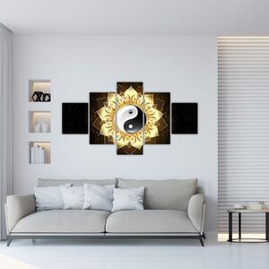Obraz - Złoty Yin-Yang (125x70 cm)