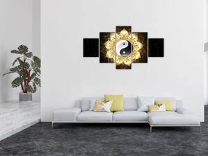 Obraz - Złoty Yin-Yang (125x70 cm)