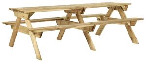 Stół piknikowy z ławkami, 220x122x72 cm, impregnowana sosna