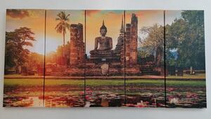 5-częściowy obraz posąg Buddy w parku Sukhothai