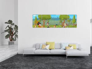 Obraz - Dzieci na placu zabaw (170x50 cm)