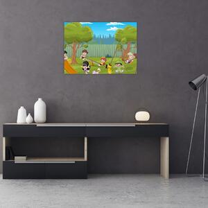 Obraz - Dzieci na placu zabaw (70x50 cm)