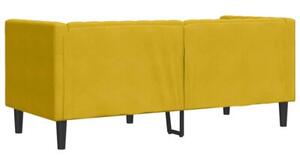 Sofa chesterfield z waÅkami, dwuosobowa, Å¼Ã³Åta, aksamit