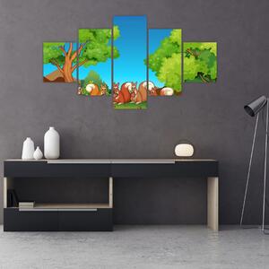 Obraz - Wesołe wiewiórki (125x70 cm)