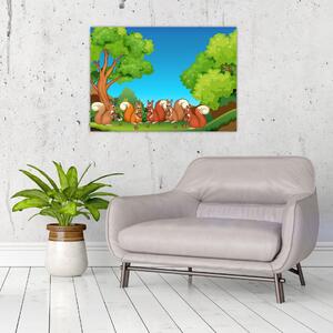 Obraz - Wesołe wiewiórki (70x50 cm)