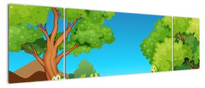 Obraz - Wesołe żaby (170x50 cm)