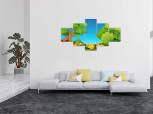 Obraz - Wesołe kaczątka (125x70 cm)