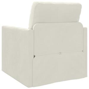 Sofa rozkÅadana z poduszkÄ kremowy 74 x 77 x 81 cm aksamit