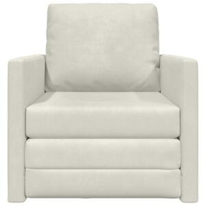 Sofa rozkÅadana z poduszkÄ kremowy 74 x 77 x 81 cm aksamit