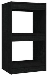 Regał na książki, czarny, 40x30x71,5 cm, lite drewno sosnowe