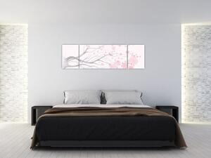 Obraz - Różowe kwiaty (170x50 cm)