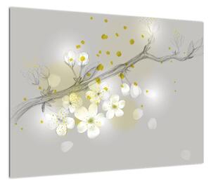 Obraz kwitnącej gałązki (70x50 cm)