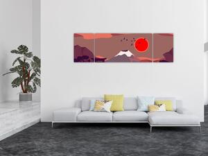 Obraz - Ilustracja góry Fuji (170x50 cm)