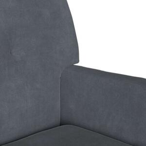 Sofa chesterfield w ciemnoszarym aksamicie - elegancka i nowoczesna 2-osobowa ławka