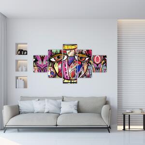 Obraz - Street art - sowa (125x70 cm)