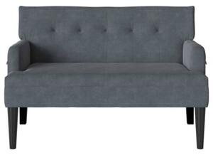 Sofa chesterfield w ciemnoszarym aksamicie - elegancka i nowoczesna 2-osobowa ławka