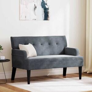 Sofa chesterfield w ciemnoszarym aksamicie - elegancka i nowoczesna 2-osobowa ławka
