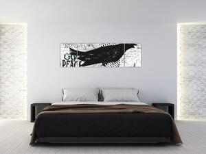 Obraz - Street art - ptak (170x50 cm)