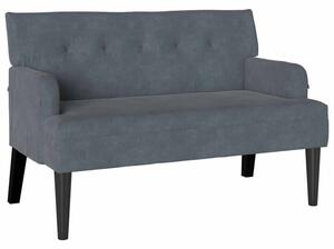 Sofa chesterfield w ciemnoszarym aksamicie - elegancka i nowoczesna 2-osobowa ławka