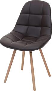 Krzesło do jadalni HWC-A60 II, krzesło kuchenne, retro 50s design ~ imitacja skóry brązowy
