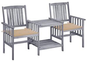 Krzesła ogrodowe ze stolikiem i poduszkami, drewno akacjowe