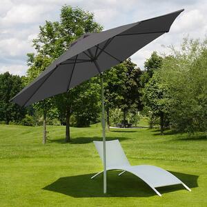 Parasol N19, parasol ogrodowy, Ø 3m uchylny poliester/aluminium 5kg ~ antracyt