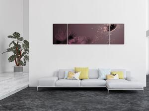 Obraz kwiatu z motylem (170x50 cm)