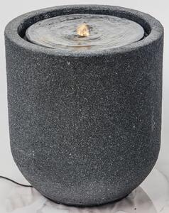 HEISSNER Cylindryczna fontanna tarasowa z LED, 41x41x45 cm, czarna