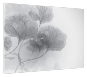 Obraz kwiatów w odcieniach szarości (70x50 cm)