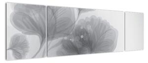 Obraz kwiatów w odcieniach szarości (170x50 cm)