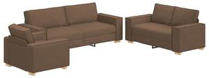 Sofa 3 szt. brÄ zowy tkanina lniana