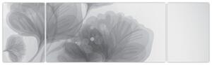 Obraz kwiatów w odcieniach szarości (170x50 cm)