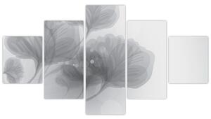 Obraz kwiatów w odcieniach szarości (125x70 cm)