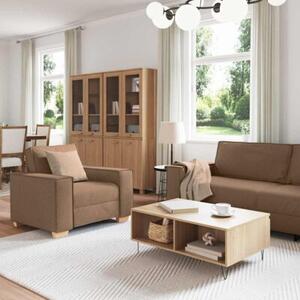 Sofa 3 szt. brÄ zowy tkanina lniana