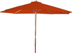 Parasol Florida, parasol ogrodowy, Ø 3.5m poliester/drewno 7kg ~ terakota