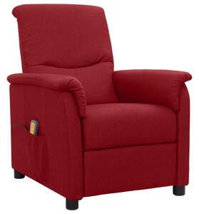Podnoszony fotel masujący, winna czerwień, tkanina