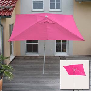 Parasol N23, parasol ogrodowy, prostokątny odchylany 2x3m, poliester/aluminium 4,5kg ochrona UV 50+ ~ różowy