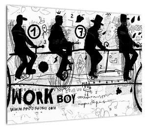 Obraz - Praca zespołowa, jazda na rowerze (70x50 cm)