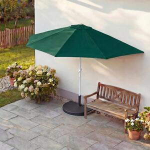 Parla parasol półokrągły, parasol balkonowy, UV 50+ poliester/aluminium 3kg ~ 270cm zielony ze stojakiem