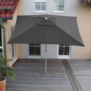 Parasol N23, parasol ogrodowy, prostokątny odchylany 2x3m, poliester/aluminium 4,5kg ochrona UV 50+ ~ antracyt